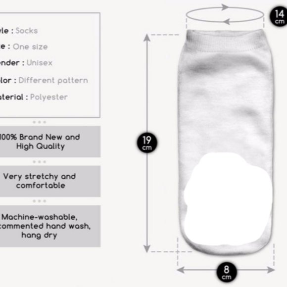 3D Printed PUG LIFE Ankle Socks NWT - Picture 3 of 5